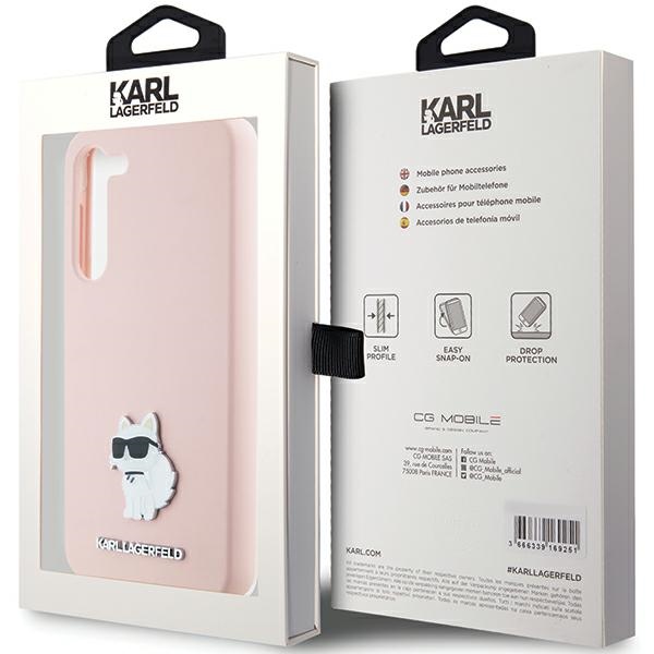 iTok webáruház - Karl Lagerfeld Karl Lagerfeld Silicone Choupette Metal Pin case for Samsung Galaxy S23+ (rózsaszín) 8 Karl Lagerfeld Silicone Choupette Metal Pin case for Samsung Galaxy S23+ (rózsaszín)
