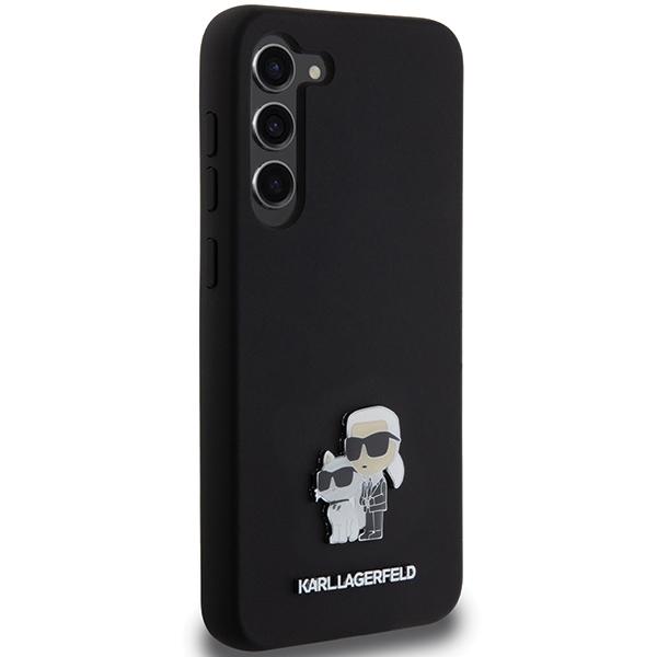 iTok webáruház - Karl Lagerfeld Karl Lagerfeld Silicone Karl&Choupette Metal Pin case for Samsung Galaxy S23+ (fekete) 4 Karl Lagerfeld Silicone Karl&Choupette Metal Pin case for Samsung Galaxy S23+ (fekete)