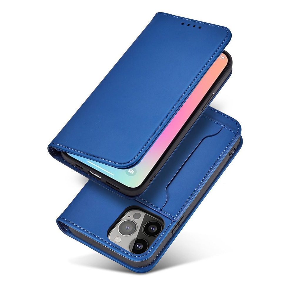 iTok webáruház - Samsung Magnet Card Case for Samsung Galaxy S23 flip cover wallet stand blue 3 Magnet Card Case for Samsung Galaxy S23 flip cover wallet stand blue