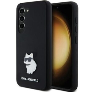 Karl Lagerfeld Silicone Choupette Metal Pin case for Samsung Galaxy S23 (fekete)