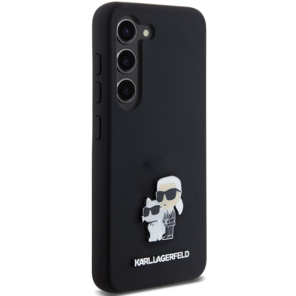 iTok webáruház - Karl Lagerfeld Karl Lagerfeld Silicone Karl&Choupette Metal Pin case for Samsung Galaxy S23 (fekete) 4 Karl Lagerfeld Silicone Karl&Choupette Metal Pin case for Samsung Galaxy S23 (fekete)