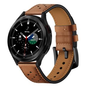 Tech-Protect bőr szíj Samsung Galaxy Watch 4 / 5 / 5 Pro / 6 / 7 / FE készülékekhez (barna)