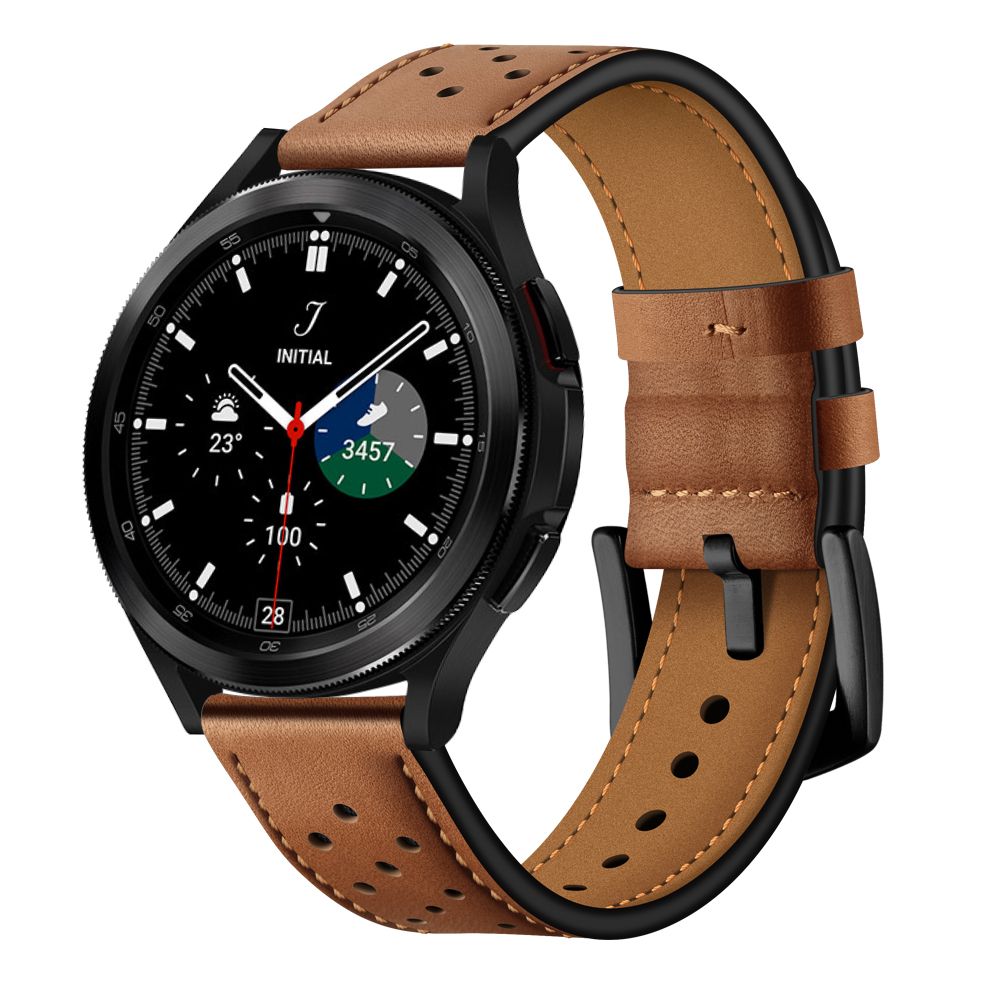 iTok webáruház - Tech-Protect Tech-Protect bőr szíj Samsung Galaxy Watch 4 / 5 / 5 Pro / 6 / 7 / FE készülékekhez (barna) 1 Tech-Protect Leather Strap for Samsung Galaxy Watch 4 / 5 / 5 Pro / 6 / 7 / FE (barna)