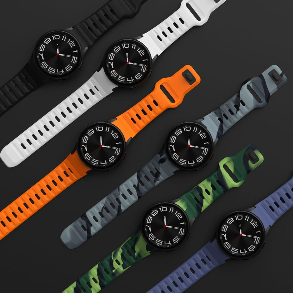 iTok webáruház - Tech-Protect Tech-Protect Silicone Line szíj Samsung Galaxy Watch 4 / 5 / 5 Pro / 6 / 7 / FE készülékhez (fekete) 3 Tech-Protect Silicone Line Strap for Samsung Galaxy Watch 4 / 5 / 5 Pro / 6 / 7 / FE (fekete)