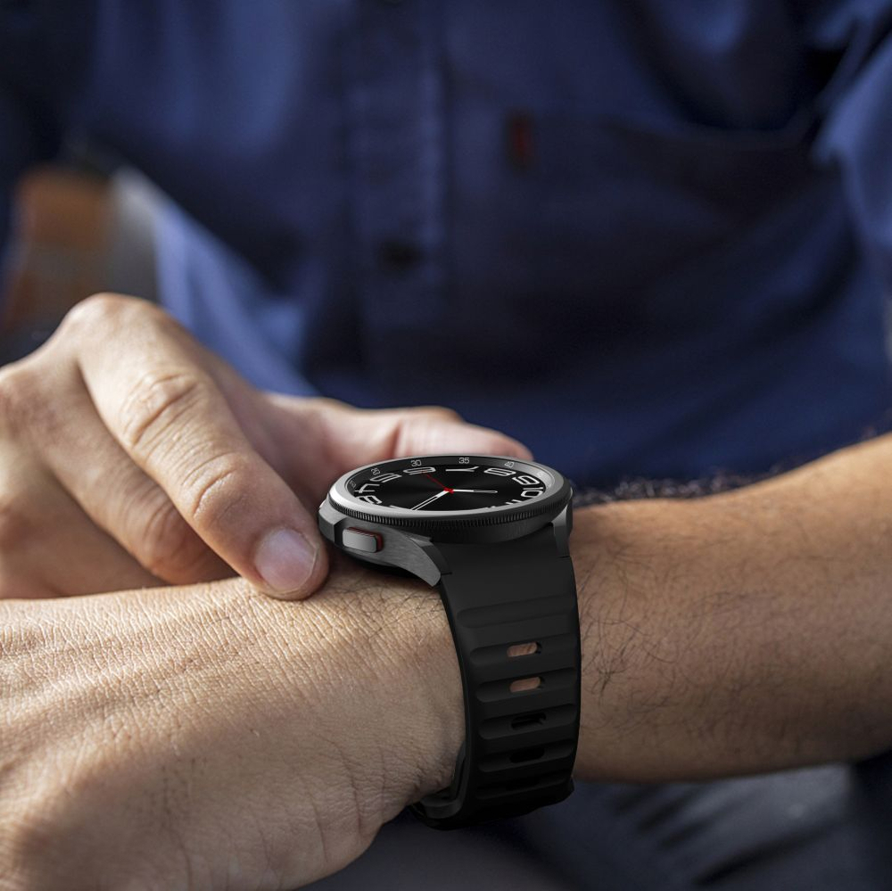 iTok webáruház - Tech-Protect Tech-Protect Silicone Line szíj Samsung Galaxy Watch 4 / 5 / 5 Pro / 6 / 7 / FE készülékhez (fekete) 4 Tech-Protect Silicone Line Strap for Samsung Galaxy Watch 4 / 5 / 5 Pro / 6 / 7 / FE (fekete)