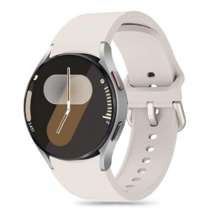 Tech-Protect szilikon szíj Samsung Galaxy Watch 4 / 5 / 5 Pro / 6 / 7 / FE készülékekhez (bézs)