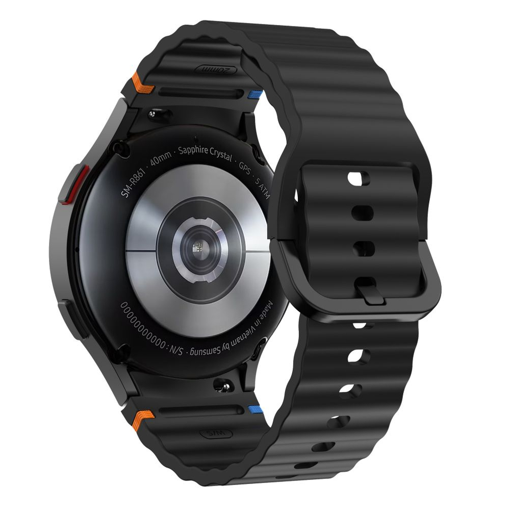 iTok webáruház - Tech-Protect Tech-Protect szilikon sport szíj Samsung Galaxy Watch 4 / 5 / 5 Pro / 6 / 7 / FE készülékekhez (fekete) 2 Tech-Protect Silicone Sport Strap for Samsung Galaxy Watch 4 / 5 / 5 Pro / 6 / 7 / FE (fekete)