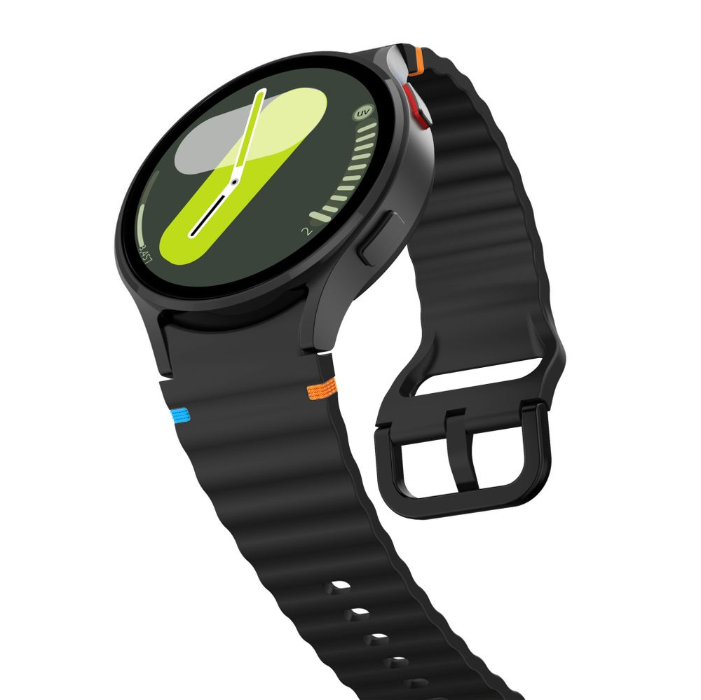 iTok webáruház - Tech-Protect Tech-Protect szilikon sport szíj Samsung Galaxy Watch 4 / 5 / 5 Pro / 6 / 7 / FE készülékekhez (fekete) 3 Tech-Protect Silicone Sport Strap for Samsung Galaxy Watch 4 / 5 / 5 Pro / 6 / 7 / FE (fekete)