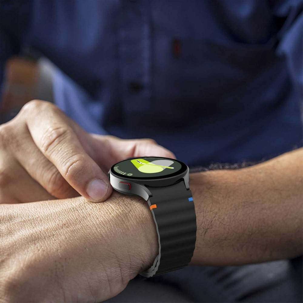 iTok webáruház - Tech-Protect Tech-Protect szilikon sport szíj Samsung Galaxy Watch 4 / 5 / 5 Pro / 6 / 7 / FE készülékekhez (fekete) 4 Tech-Protect Silicone Sport Strap for Samsung Galaxy Watch 4 / 5 / 5 Pro / 6 / 7 / FE (fekete)