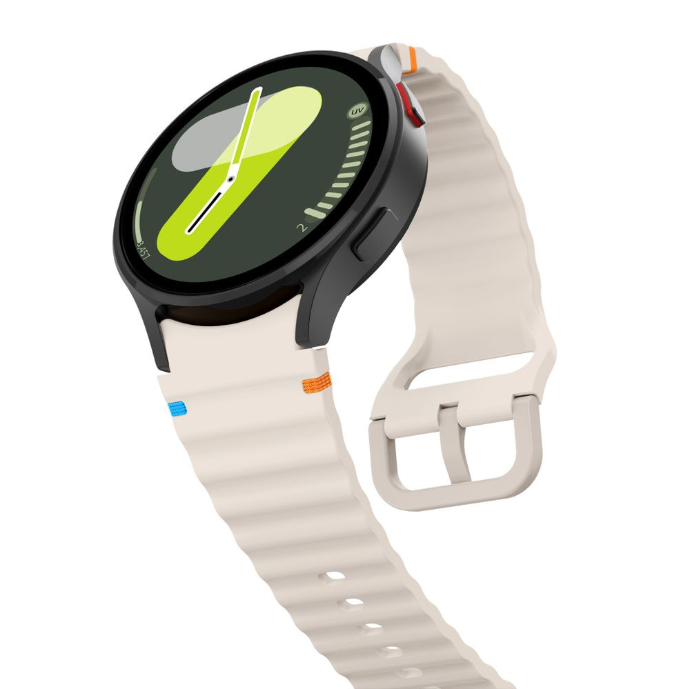 iTok webáruház - Tech-Protect Tech-Protect szilikon sport szíj Samsung Galaxy Watch 4 / 5 / 5 Pro / 6 / 7 / FE készülékekhez (bézs) 3 Tech-Protect Silicone Sport Strap for Samsung Galaxy Watch 4 / 5 / 5 Pro / 6 / 7 / FE (bézs)