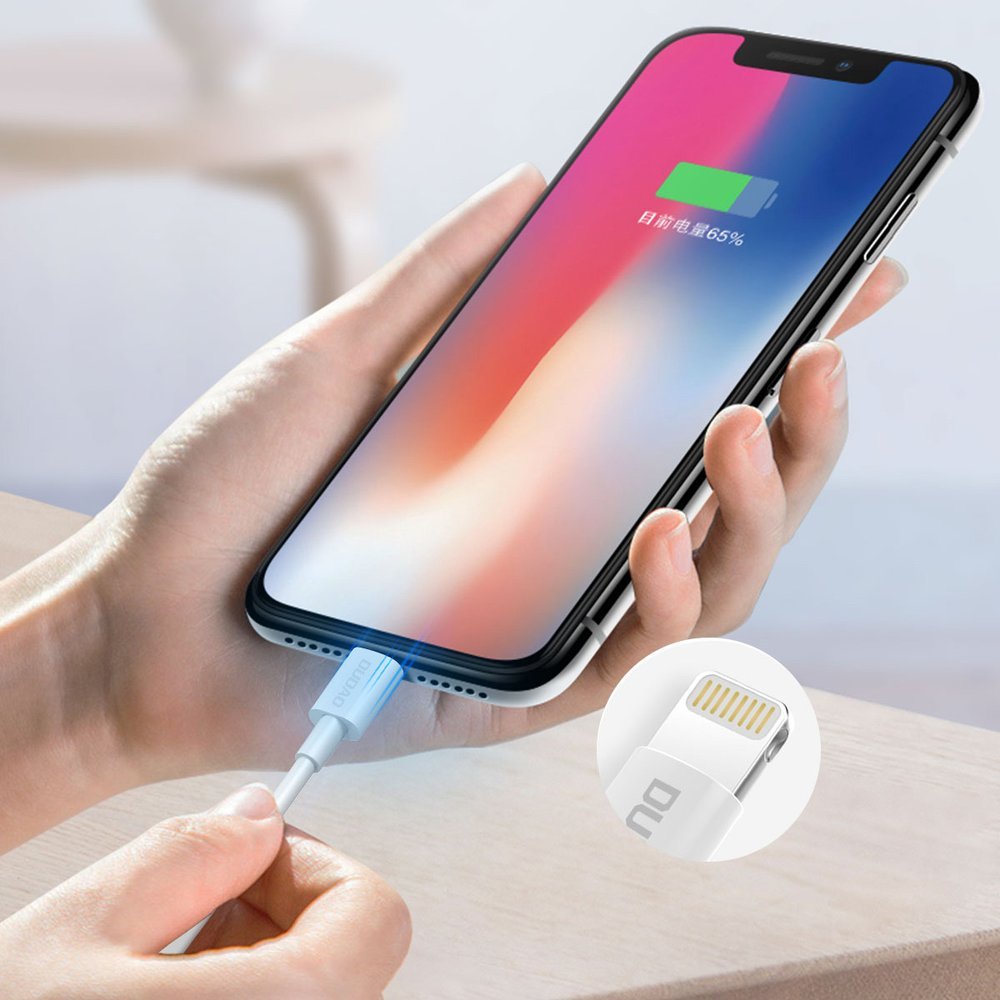 iTok webáruház - Dudao Dudao L1L USB–Lightning kábel, 3 A, 1 m, fehér 4 Dudao cable USB / Lightning 3A 1m white (L1L white)