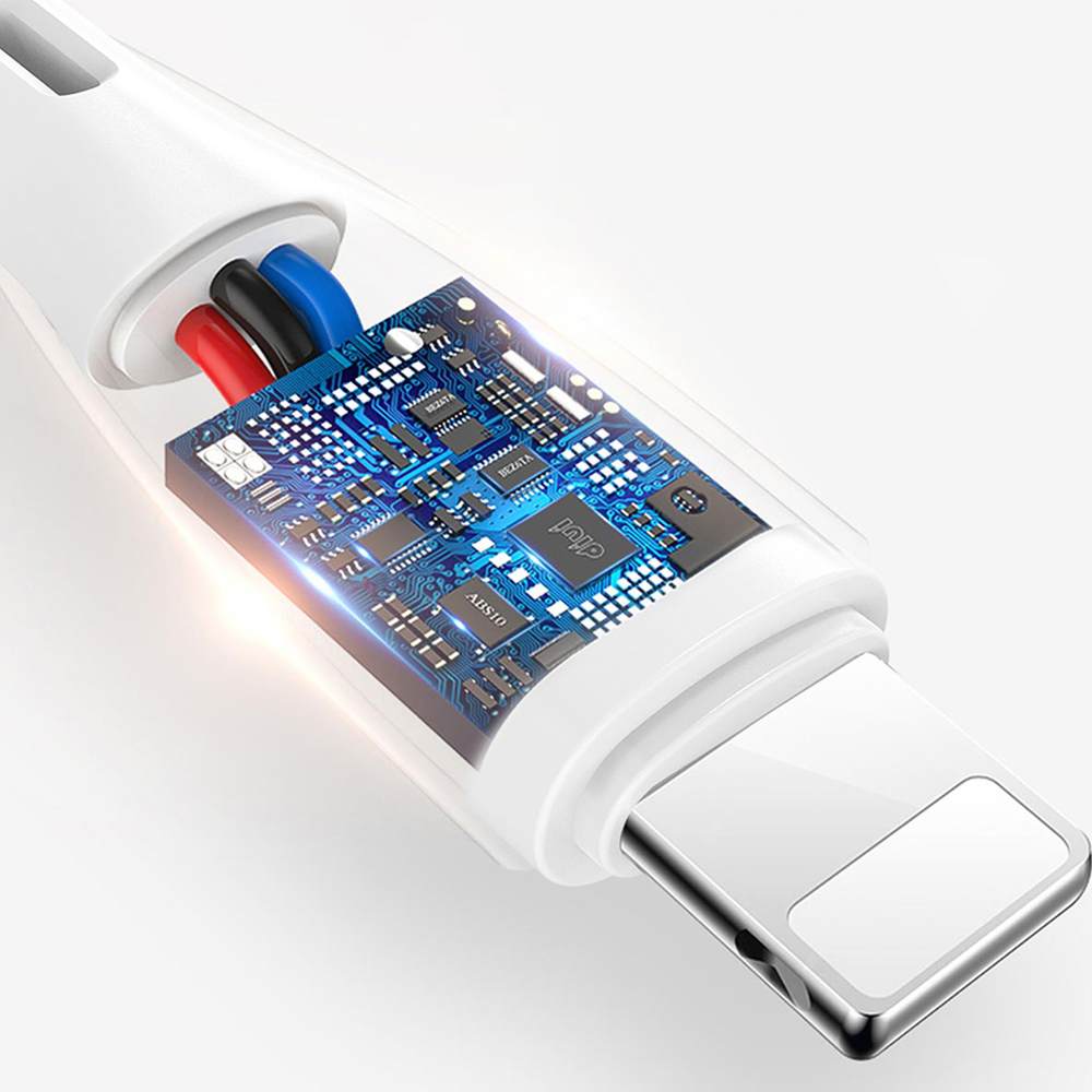 iTok webáruház - Dudao Dudao L2L USB-A–Lightning kábel, 3 A, 1 m, fehér 2 Dudao USB / Lightning 3A 1m white cable (L2L 1m white)