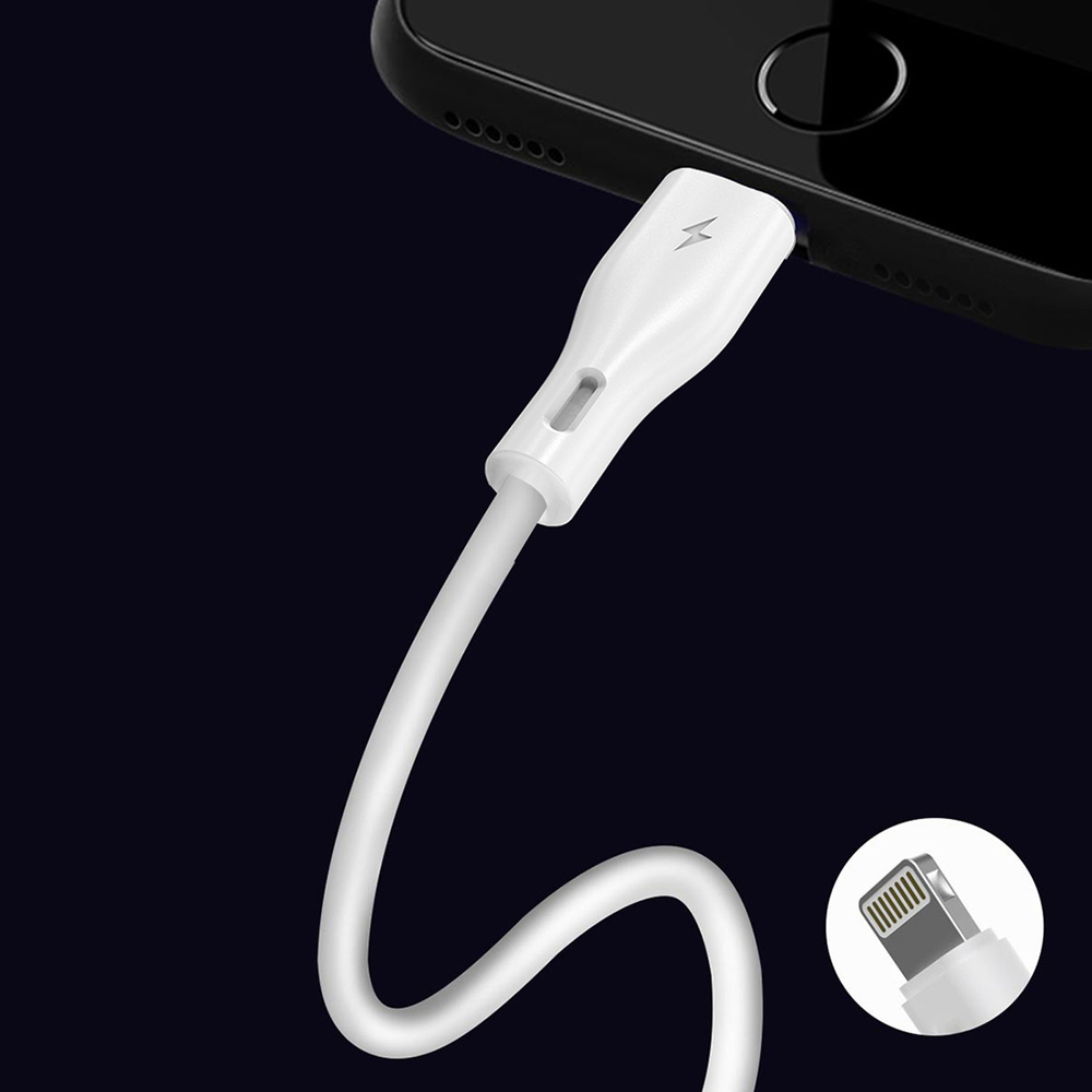 iTok webáruház - Dudao Dudao L2L USB-A–Lightning kábel, 3 A, 1 m, fehér 4 Dudao USB / Lightning 3A 1m white cable (L2L 1m white)