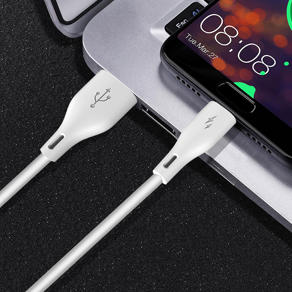 iTok webáruház - Dudao Dudao L2L USB-A–Lightning kábel, 3 A, 1 m, fehér 6 Dudao USB / Lightning 3A 1m white cable (L2L 1m white)