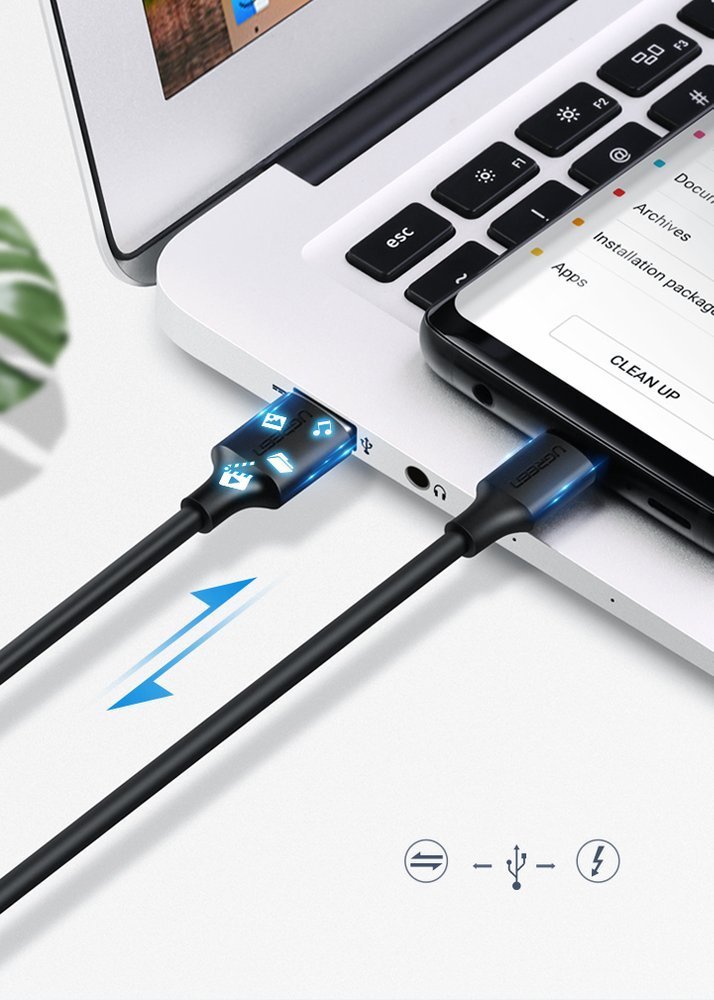 iTok webáruház - Ugreen Ugreen US287 60118 USB-A–USB-C kábel, 3 A, 2 m (fekete) 6 Ugreen US287 60118 USB-A / USB-C 3A cable 2m (fekete)