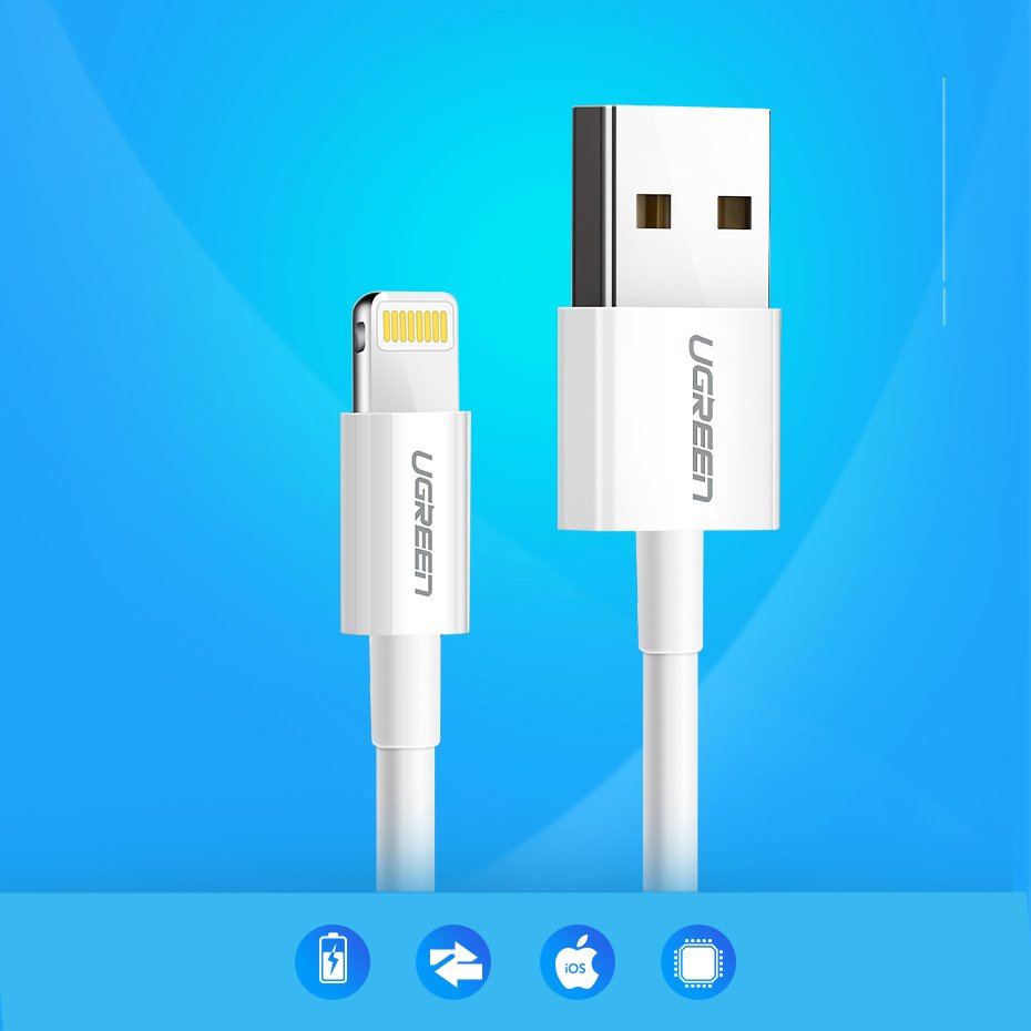 iTok webáruház - Ugreen Ugreen US155 20728 USB-A–Lightning MFi kábel, 1 m (fehér) 3 Ugreen US155 20728 USB-A / Lightning MFi 2.4A cable 1m (fehér)