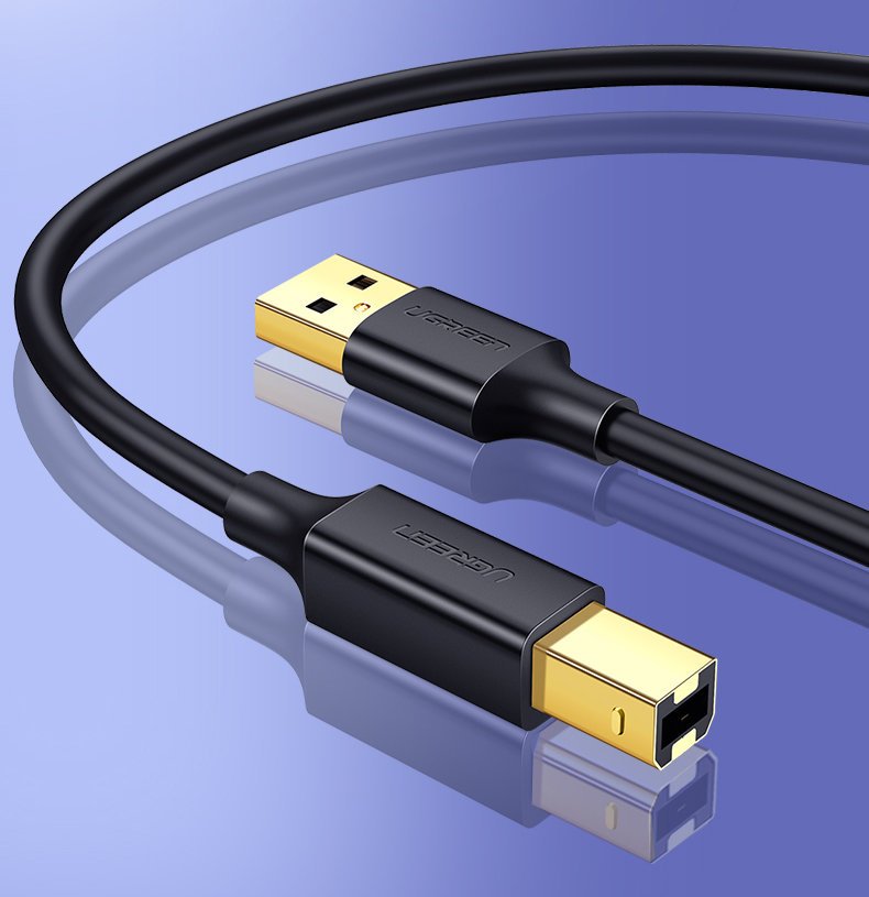iTok webáruház - Ugreen Ugreen USB-A–USB-B nyomtatókábel, USB 2.0, 1,5 m, fekete (US135 10350) 2 Ugreen USB Type B printer cable (male) - USB 2.0 (male) 480 Mbps 1.5 m black (US135 10350)