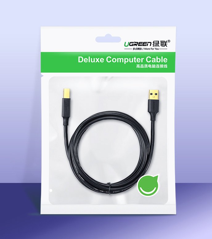 iTok webáruház - Ugreen Ugreen USB-A–USB-B nyomtatókábel, USB 2.0, 1,5 m, fekete (US135 10350) 5 Ugreen USB Type B printer cable (male) - USB 2.0 (male) 480 Mbps 1.5 m black (US135 10350)