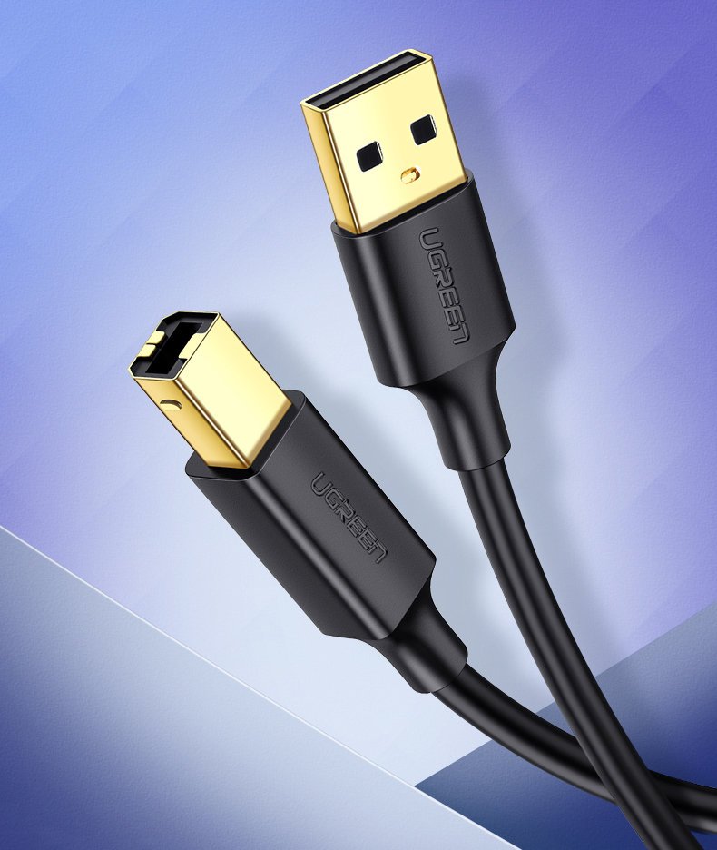 iTok webáruház - Ugreen Ugreen USB-A–USB-B nyomtatókábel, USB 2.0, 1,5 m, fekete (US135 10350) 8 Ugreen USB Type B printer cable (male) - USB 2.0 (male) 480 Mbps 1.5 m black (US135 10350)