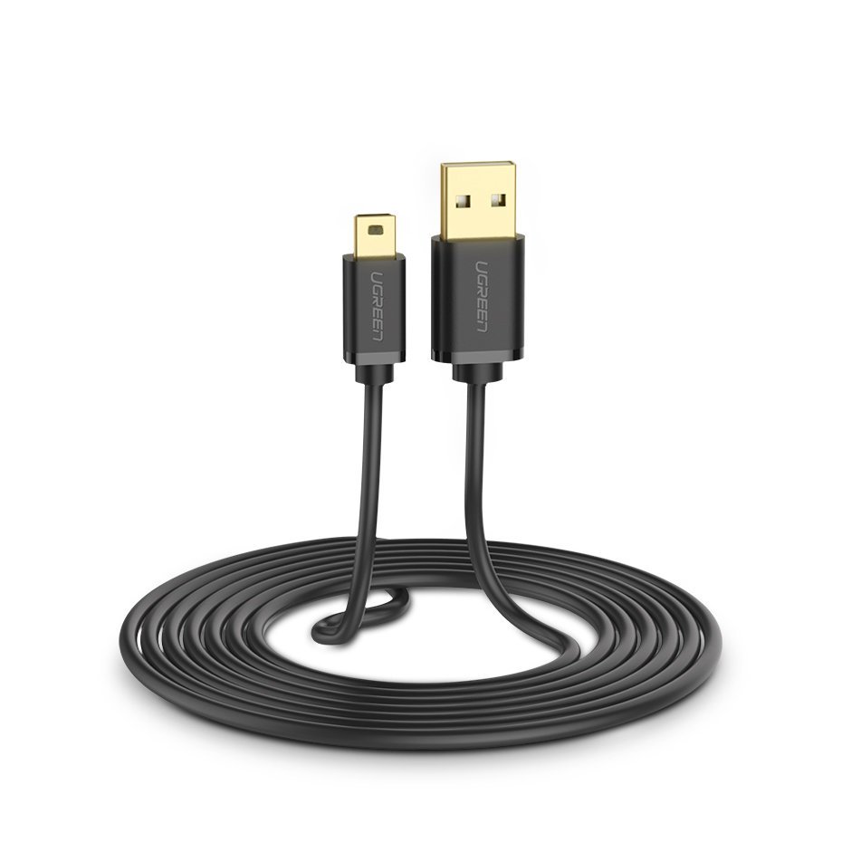 iTok webáruház - Ugreen Ugreen USB-A – Mini USB kábel 3 m, 480 Mbps (US132 10386) 3 Ugreen cable USB - mini USB cable 480 Mbps 3 m black (US132 10386)