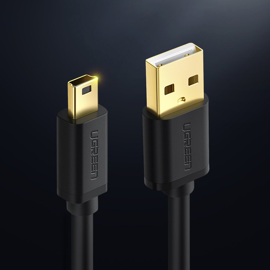 iTok webáruház - Ugreen Ugreen USB-A – Mini USB kábel 3 m, 480 Mbps (US132 10386) 6 Ugreen cable USB - mini USB cable 480 Mbps 3 m black (US132 10386)