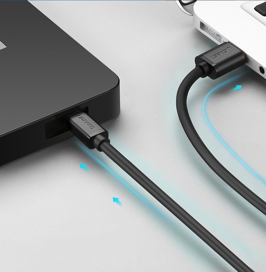 iTok webáruház - Ugreen Ugreen USB-A – Mini USB kábel 3 m, 480 Mbps (US132 10386) 8 Ugreen cable USB - mini USB cable 480 Mbps 3 m black (US132 10386)
