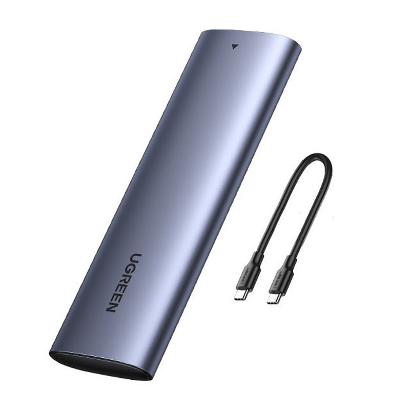 iTok webáruház - Ugreen Ugreen CM400 10902 M.2 NVMe SSD-ház USB-C kábellel, szürke 1 Ugreen M.2 SSD bay USB 3.2 Gen 2 drive (SuperSpeed USB 10 Gbps) + USB Type C cable 0.5m gray (CM400 10902)