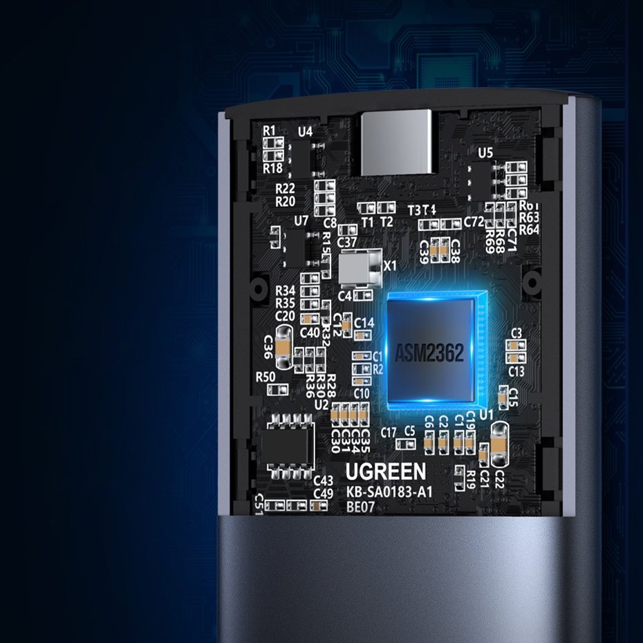 iTok webáruház - Ugreen Ugreen CM400 10902 M.2 NVMe SSD-ház USB-C kábellel, szürke 6 Ugreen M.2 SSD bay USB 3.2 Gen 2 drive (SuperSpeed USB 10 Gbps) + USB Type C cable 0.5m gray (CM400 10902)