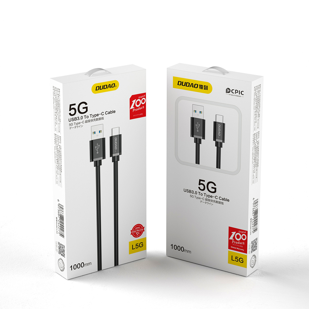 iTok webáruház - Dudao Dudao L5G USB-A–USB Type-C kábel, 1 m (fekete) 4 Dudao cable USB cable (fekete)