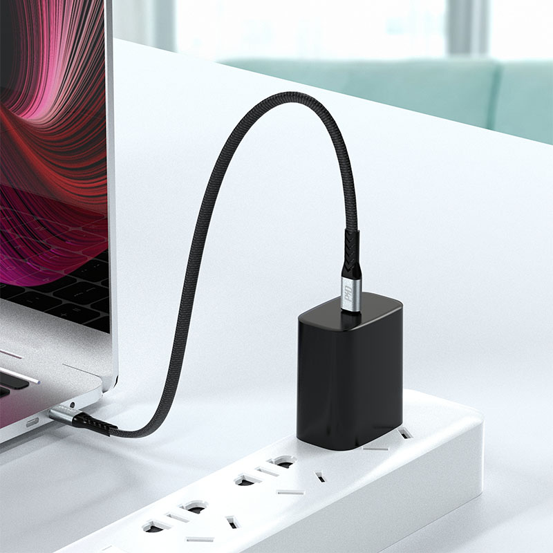 iTok webáruház - Dudao Dudao L10C USB-C–USB-C PD kábel 100 W, 5 A, 0,23 m (fekete) 3 Dudao L10C USB-C - USB-C PD Cable 100W 5A 0.23m (fekete)