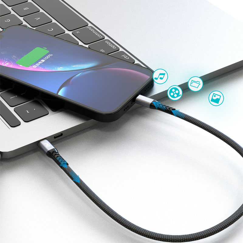 iTok webáruház - Dudao Dudao L10P USB-C–Lightning PD 20 W kábel, 0,23 m (fekete) 3 Dudao L10P Lightning - USB-C PD 20W cable 0.23m (fekete)