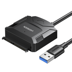 Ugreen CR108 2,5 / 3,5 hüvelykes SATA merevlemez-adapterkábel USB-A 3.0 csatlakozóval (fekete)