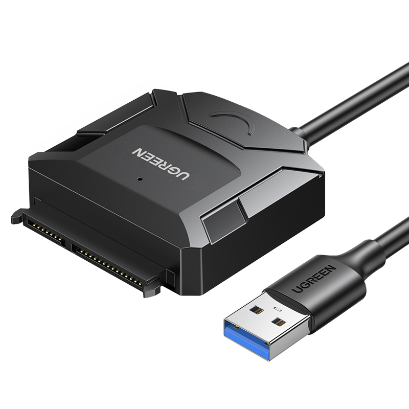 iTok webáruház - Ugreen Ugreen CR108 2,5 / 3,5 hüvelykes SATA merevlemez-adapterkábel USB-A 3.0 csatlakozóval (fekete) 1 Ugreen 2.5'' / 3.5'' hard drive adapter cable (USB-A 3.0 (fekete)