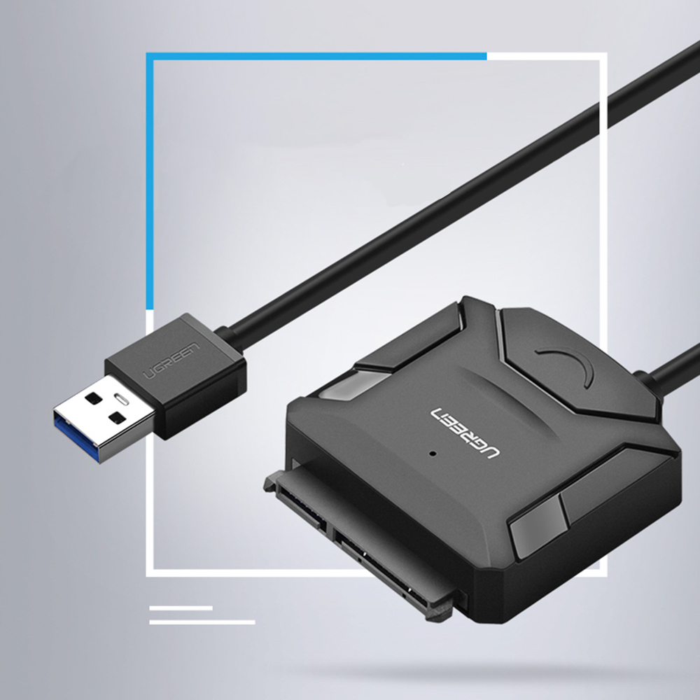 iTok webáruház - Ugreen Ugreen CR108 2,5 / 3,5 hüvelykes SATA merevlemez-adapterkábel USB-A 3.0 csatlakozóval (fekete) 2 Ugreen 2.5'' / 3.5'' hard drive adapter cable (USB-A 3.0 (fekete)