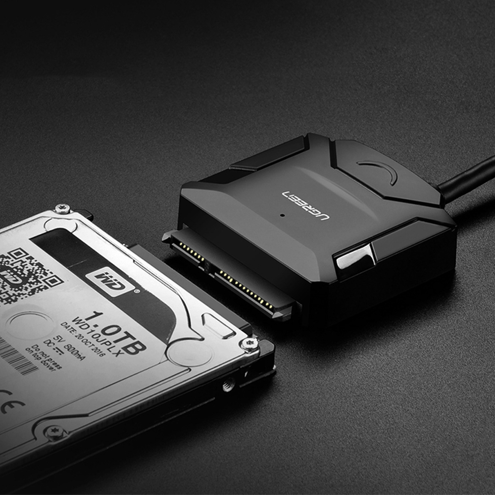 iTok webáruház - Ugreen Ugreen CR108 2,5 / 3,5 hüvelykes SATA merevlemez-adapterkábel USB-A 3.0 csatlakozóval (fekete) 4 Ugreen 2.5'' / 3.5'' hard drive adapter cable (USB-A 3.0 (fekete)