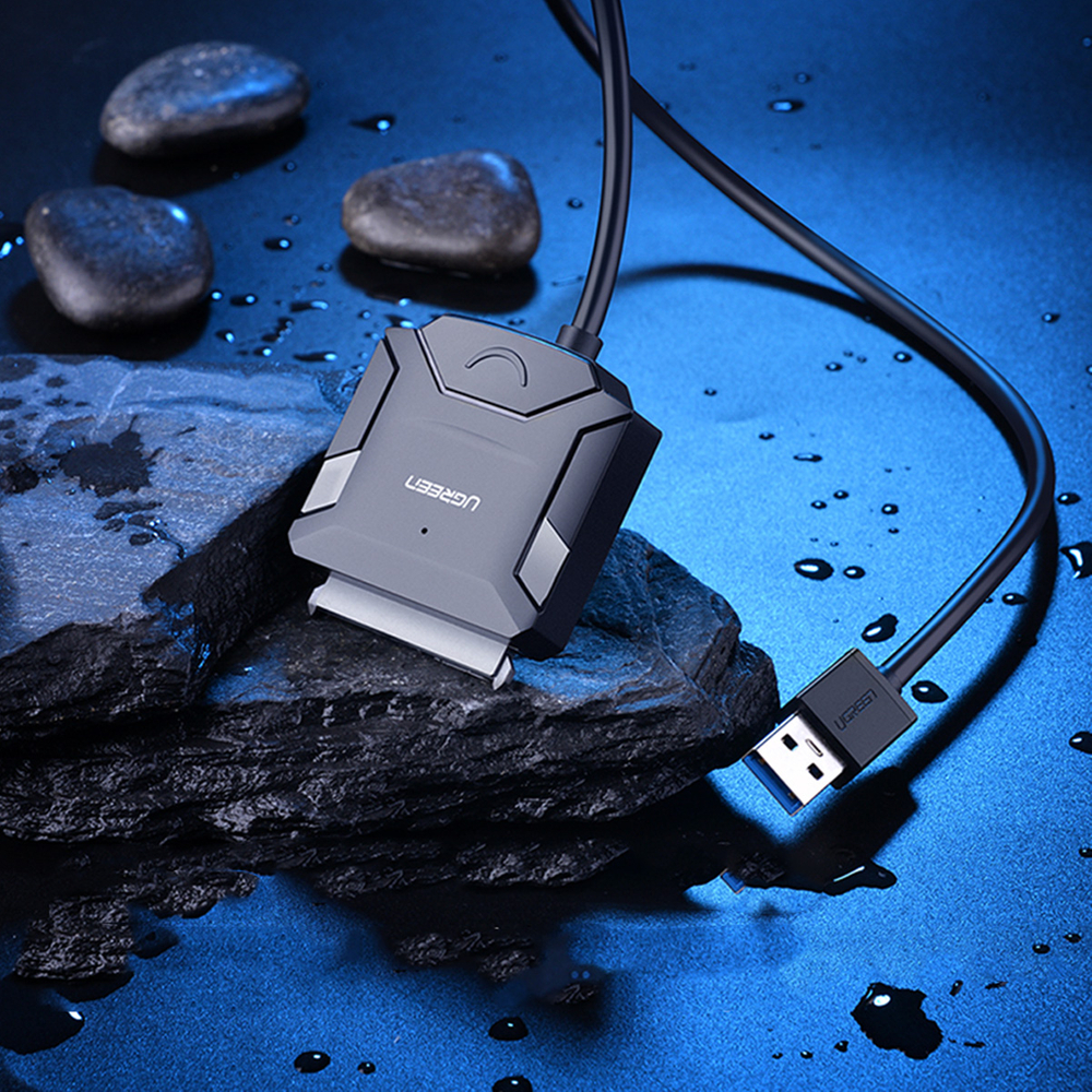 iTok webáruház - Ugreen Ugreen CR108 2,5 / 3,5 hüvelykes SATA merevlemez-adapterkábel USB-A 3.0 csatlakozóval (fekete) 7 Ugreen 2.5'' / 3.5'' hard drive adapter cable (USB-A 3.0 (fekete)