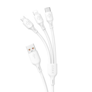 Dudao L8A-3in1 USB-A–USB-C / micro USB / Lightning kábel, 1,2 m (fehér)