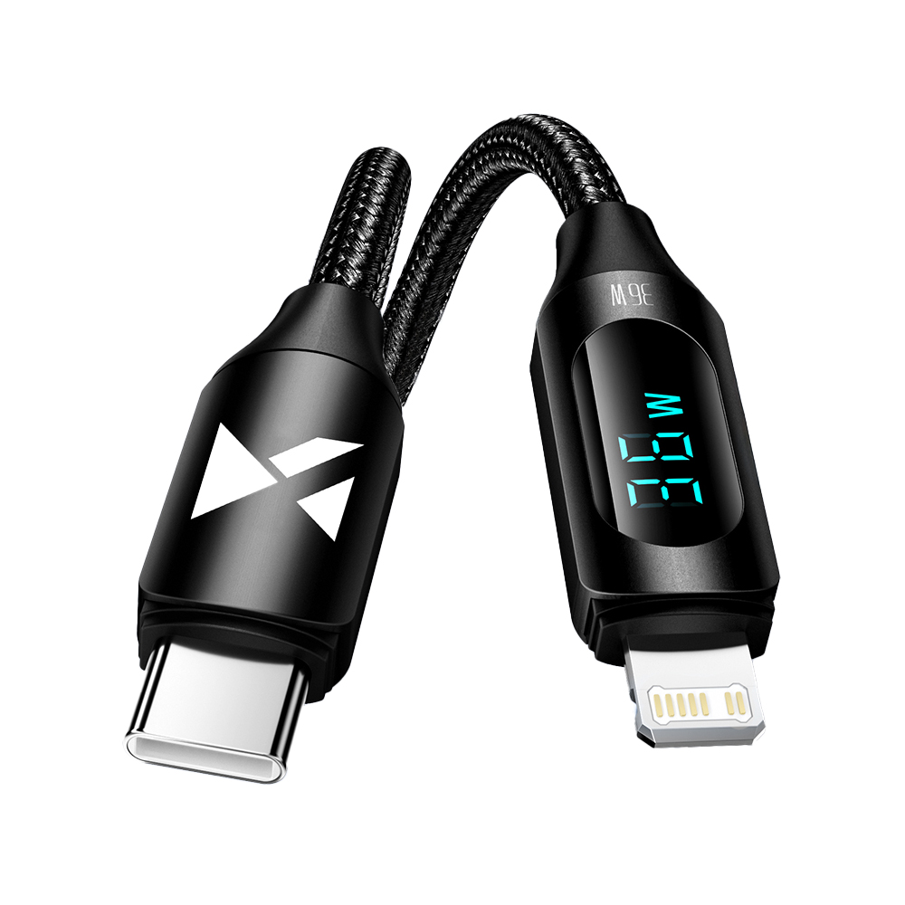 iTok webáruház - Wozinsky Wozinsky WUCLC1 USB-C–Lightning kábel, 36 W, 1 m (fekete) 2 Wozinsky WUCLC1 Lightning - USB-C cable 36W 480Mb/s 1m (fekete)