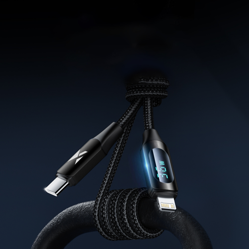 iTok webáruház - Wozinsky Wozinsky WUCLC1 USB-C–Lightning kábel, 36 W, 1 m (fekete) 3 Wozinsky WUCLC1 Lightning - USB-C cable 36W 480Mb/s 1m (fekete)