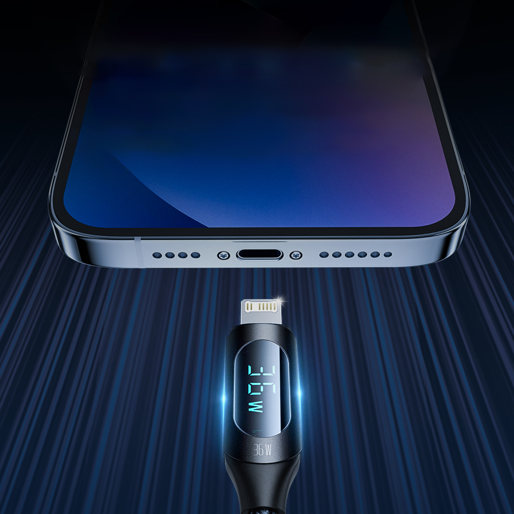 iTok webáruház - Wozinsky Wozinsky WUCLC1 USB-C–Lightning kábel, 36 W, 1 m (fekete) 4 Wozinsky WUCLC1 Lightning - USB-C cable 36W 480Mb/s 1m (fekete)
