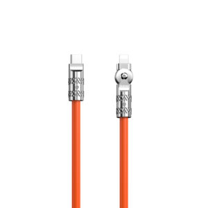 Dudao L24CL USB-C–Lightning, 180°-ban forgatható kábel, 30 W, 1 m (narancssárga)