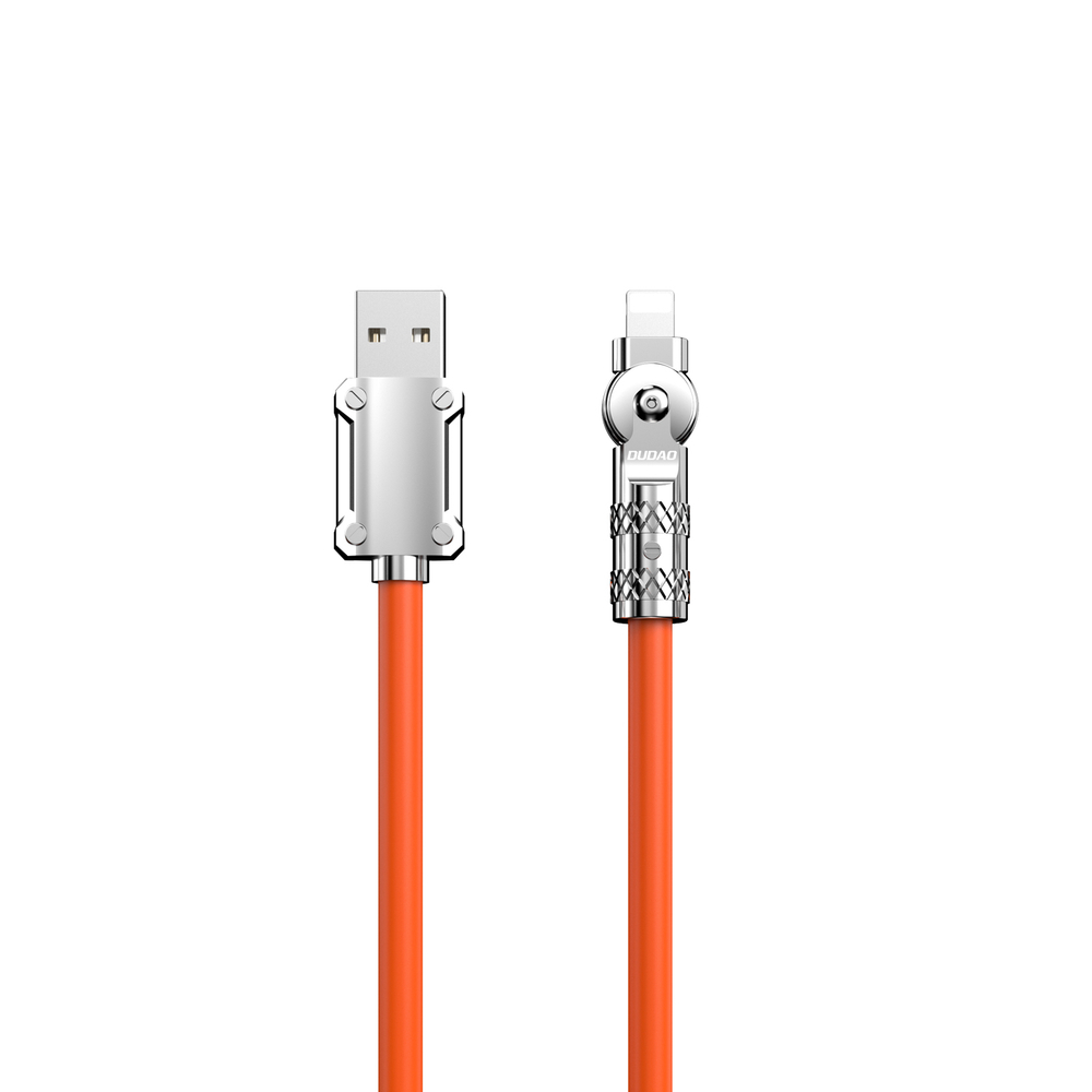 iTok webáruház - Dudao Dudao L24AL USB-A–Lightning kábel, 180°-ban forgatható, 30 W, 1 m (narancssárga) 1 Dudao L24AL USB-A - Lightning angled cable with 180° rotation 30W 1m (narancssárga)