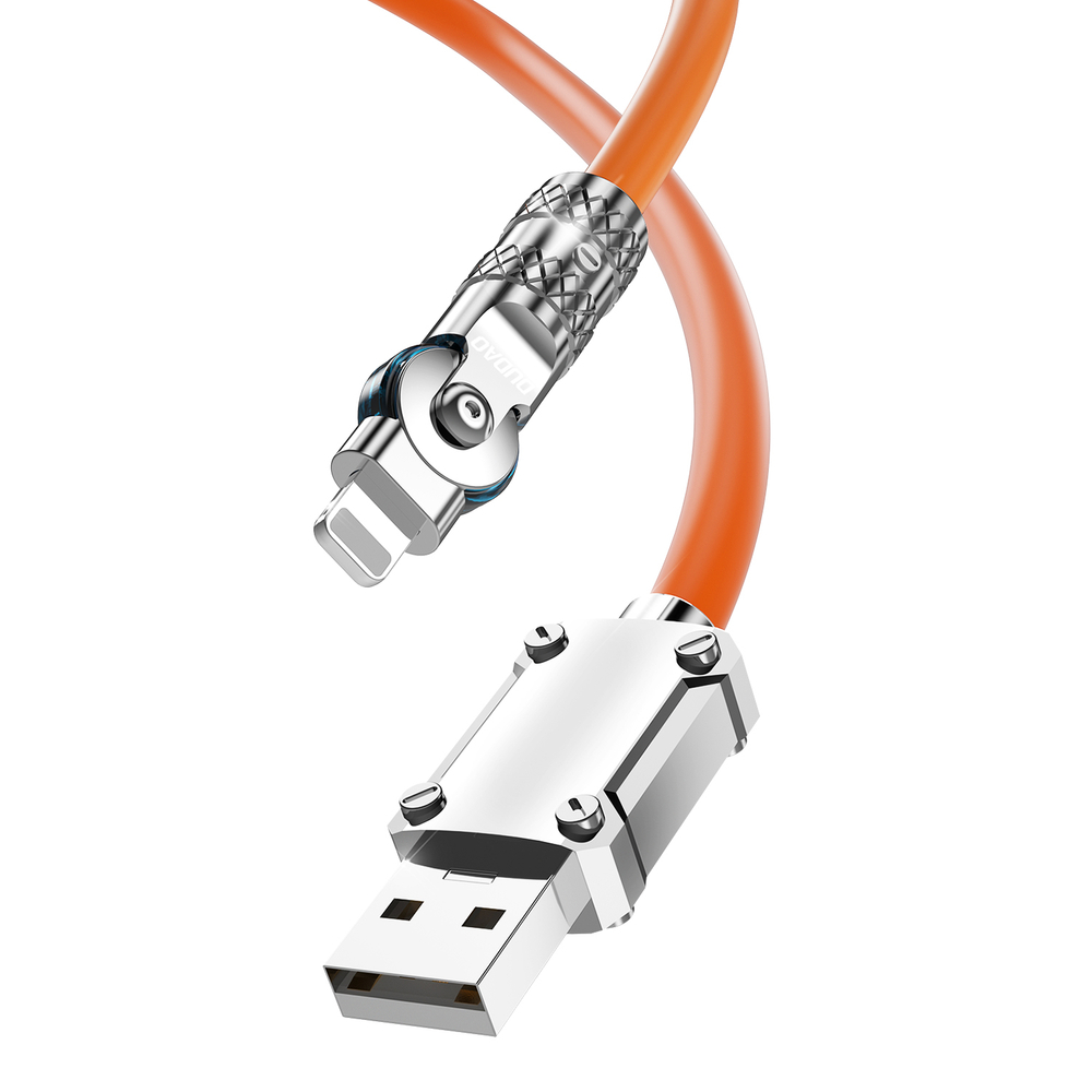 iTok webáruház - Dudao Dudao L24AL USB-A–Lightning kábel, 180°-ban forgatható, 30 W, 1 m (narancssárga) 2 Dudao L24AL USB-A - Lightning angled cable with 180° rotation 30W 1m (narancssárga)