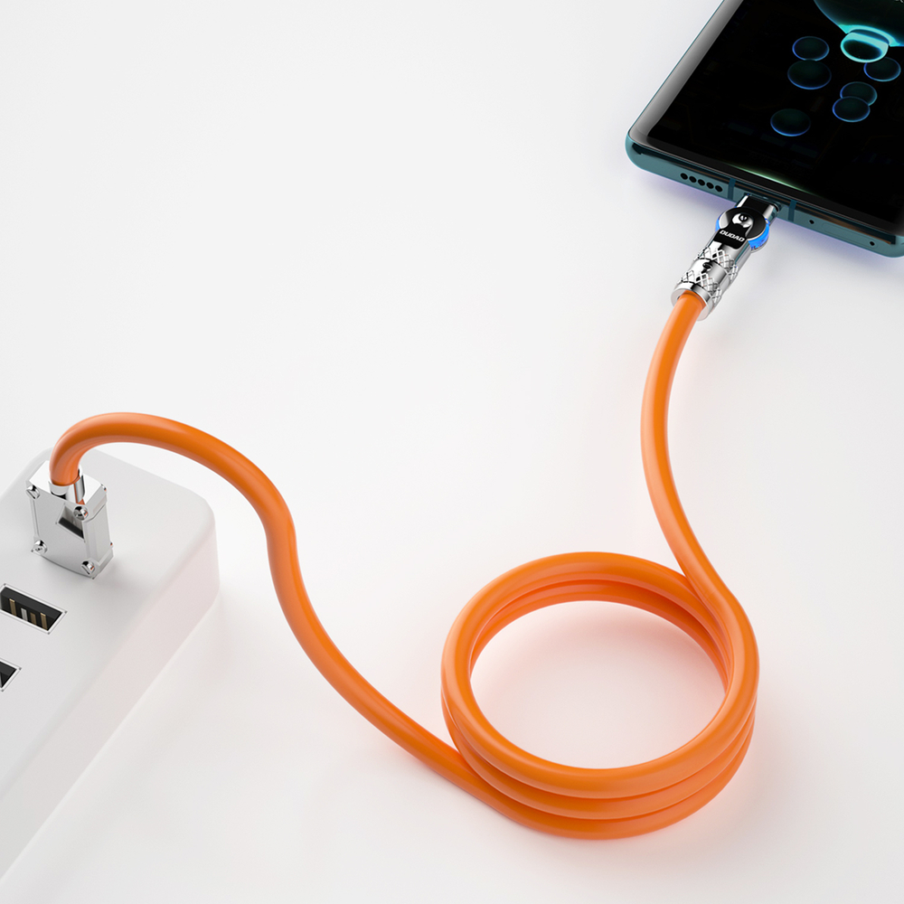 iTok webáruház - Dudao Dudao L24AL USB-A–Lightning kábel, 180°-ban forgatható, 30 W, 1 m (narancssárga) 3 Dudao L24AL USB-A - Lightning angled cable with 180° rotation 30W 1m (narancssárga)