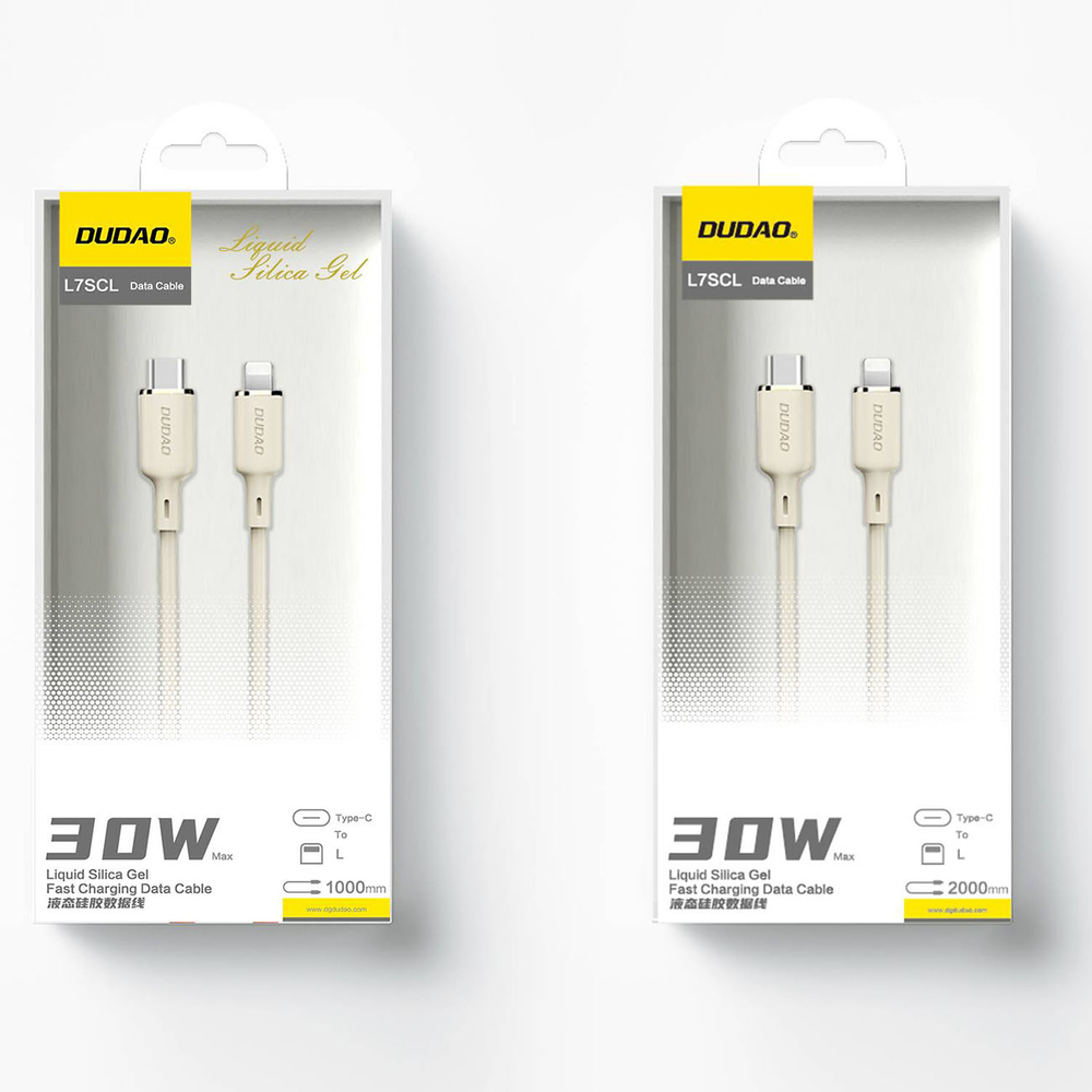 iTok webáruház - Dudao Dudao L7SCL USB-C–Lightning kábel 30 W, 1 m (bézs) 6 Dudao L7SCL USB-C - Lightning cable 30W 1m (bézs)