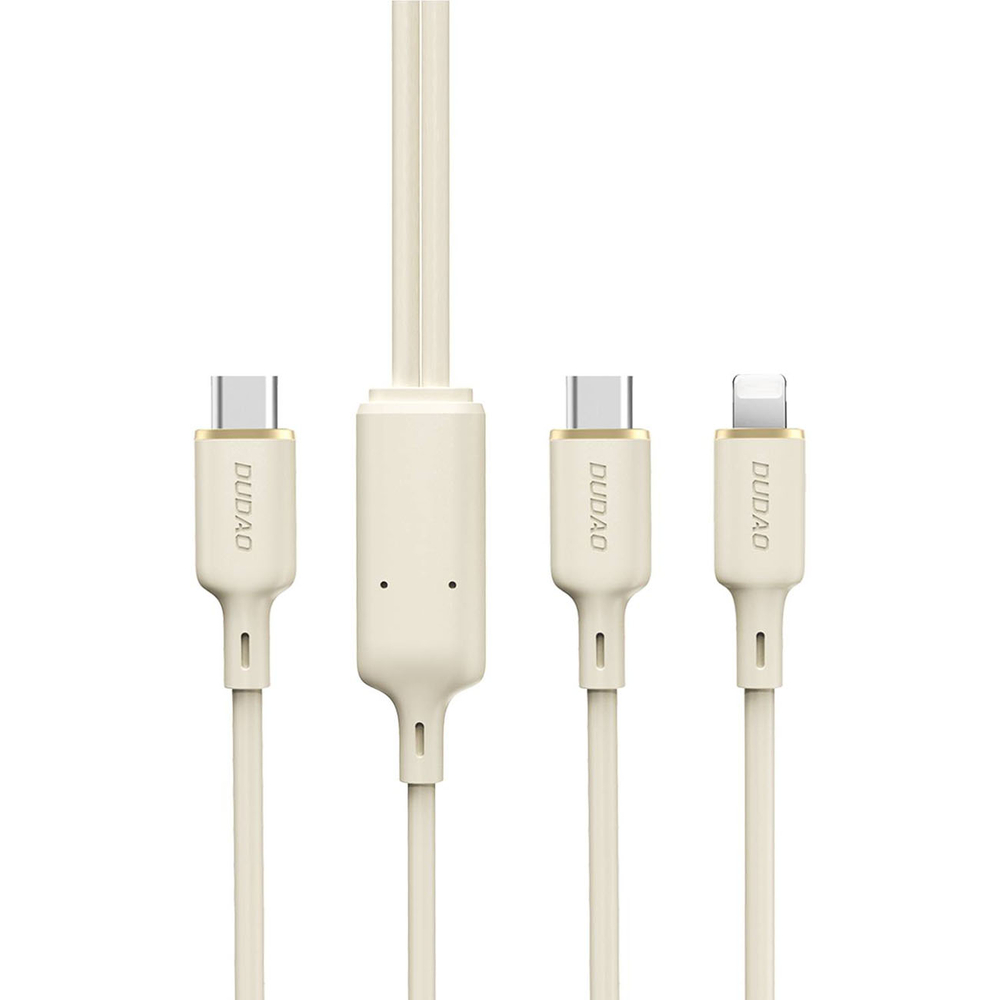 iTok webáruház - Dudao Dudao L7SF 2 az 1-ben USB-C–USB-C/Lightning kábel, 100 W, 1,2 m (bézs) 1 Dudao L7SF 2in1 cable USB-C - USB-C / Lightning 100W 1.2m (bézs)