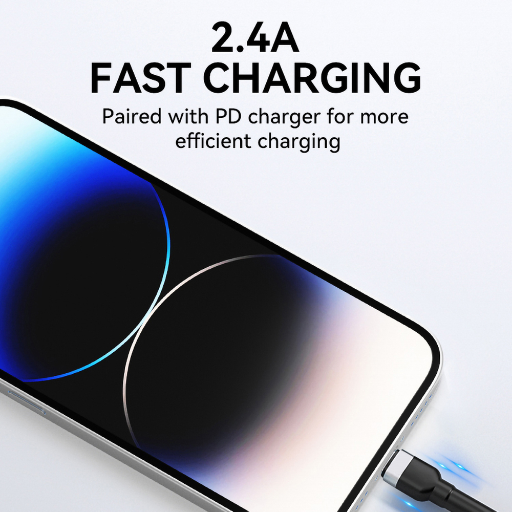 iTok webáruház - Wozinsky Wozinsky WNBAL1 USB-A–Lightning kábel, 2,4 A, 1 m (fekete) 7 Wozinsky WNBAL1 USB-A / Lightning 2.4A cable 1 m (fekete)