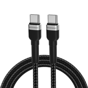 Wozinsky WNBCC1 USB-C–USB-C PD 65 W kábel, 1 m (fekete)
