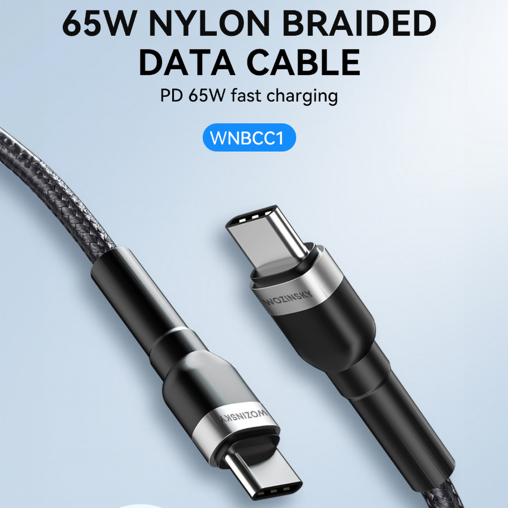 iTok webáruház - Wozinsky Wozinsky WNBCC1 USB-C–USB-C PD 65 W kábel, 1 m (fekete) 6 Wozinsky WNBCC1 USB-C / USB-C PD 65W cable 1 m (fekete)