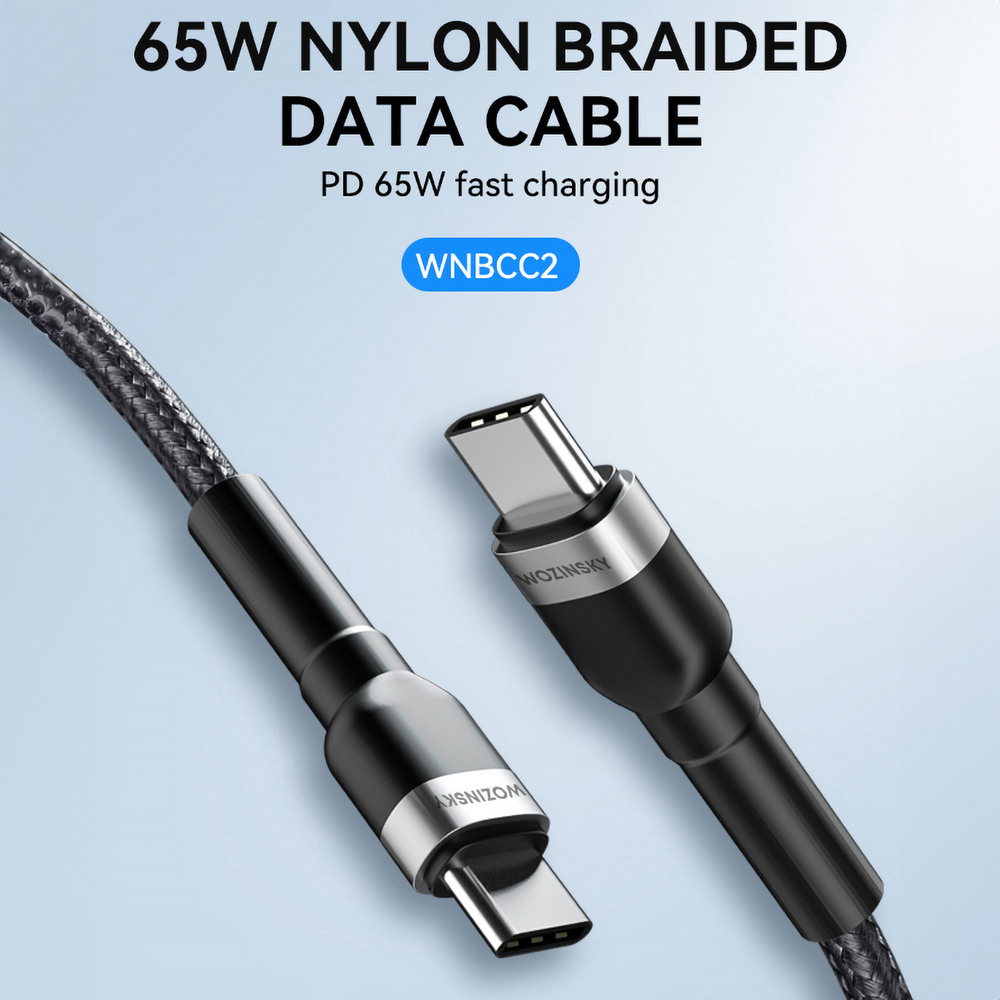 iTok webáruház - Wozinsky Wozinsky WNBCC2 USB-C–USB-C PD 65 W kábel, 2 m (fekete) 6 Wozinsky WNBCC2 USB-C / USB-C PD 65W cable 2 m (fekete)